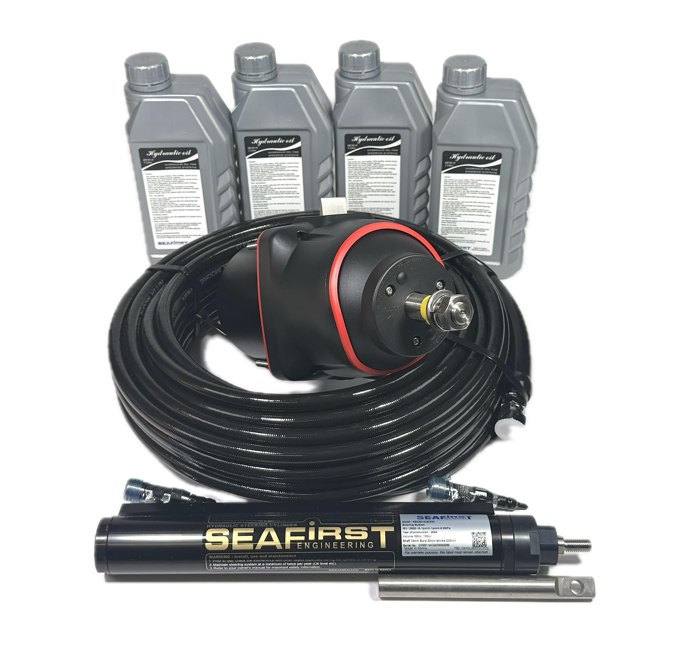 Sea First. Hydraulstyrning för drev, balanserad cylinder. Tiltpump.