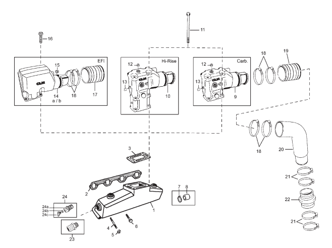 Avgassystem OMC/Ford V8 5.0/5.8L 302/351