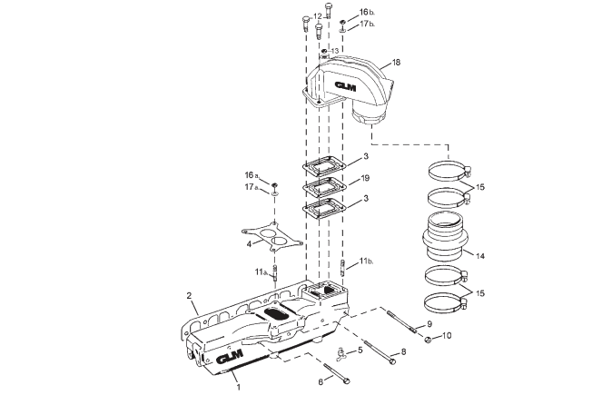 Avgassystem Volvo Penta 3.0L 4-cyl 1993 ->