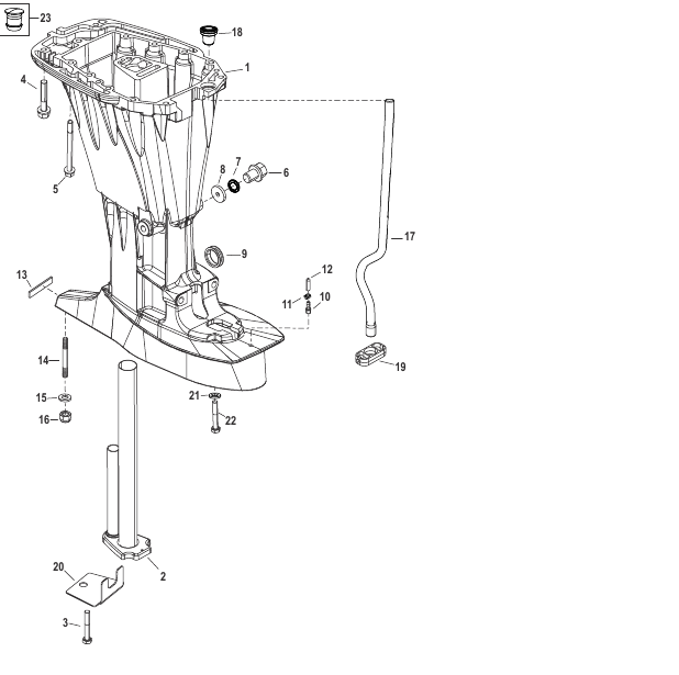 Mercury 40/50/60 EFI 4-cyl Drivaxelhus