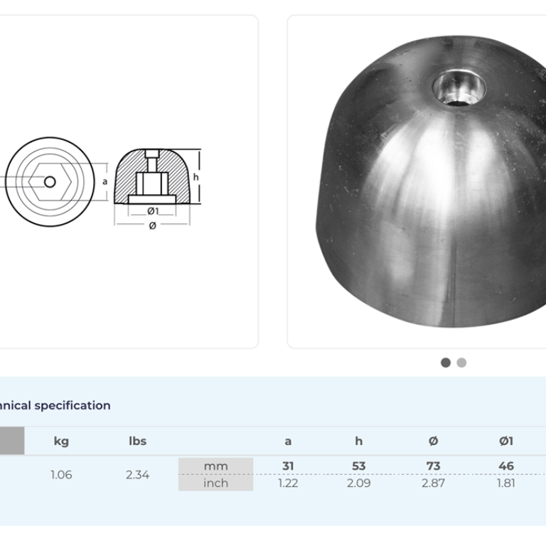 Sidepower - Sleipner propeller nut    (01053AL)