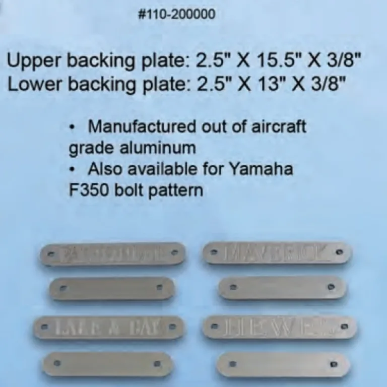 Bob´s Machine Transom backing plates, 2st (en lång och en kort)