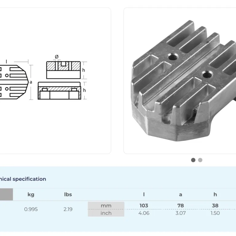 Anod till Mercruiser Alpha One drev i zink